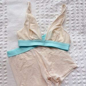 Aerie Cream Sheer Lounge Boxer Set • Size S/M • NWOT